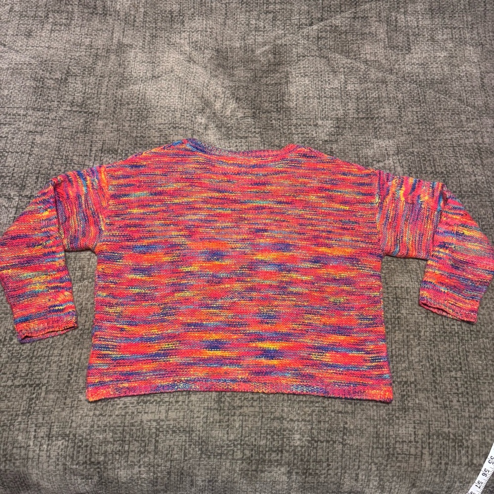 Lisa & Rose Multicolor Knit Sweater – Vibrant Rainbow Blend – Size S/M